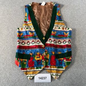 Vintage Castle Rock Sportswear Vest Womens Small Multicolor Cotton Christmas